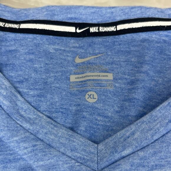 Nike Running Dri-Fit Touch Tailwind Short Sleeve Shirt Top Large Breathable - Picture 9 of 10